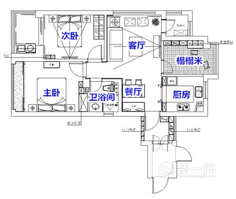 济南美式混搭英伦风格装修设计平面图